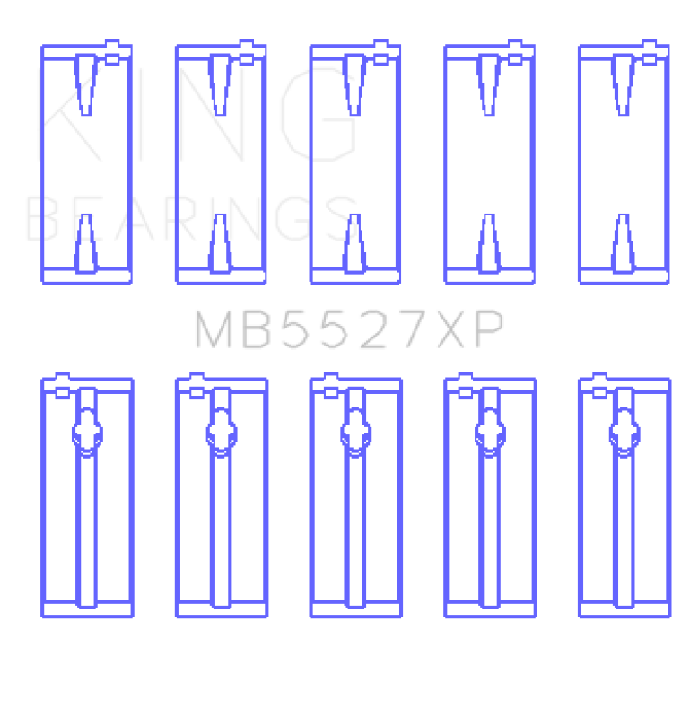 King Engine Bearings MB5527XP0.25 Toyota 4AGE/4AGZE 16V 1.6L (Size 0.25 Oversized) Performance Main Bearing Set