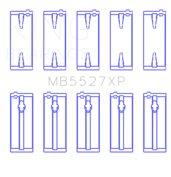 King Engine Bearings MB5527XP0.25 Toyota 4AGE/4AGZE 16V 1.6L (Size 0.25 Oversized) Performance Main Bearing Set