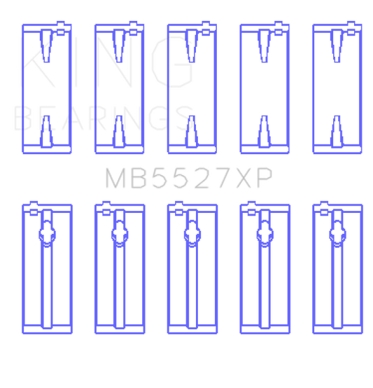 King Engine Bearings MB5527XP.026 Toyota 4AGE/4AGZE 16V 1.6L (Size .026) Performance Main Bearing Set