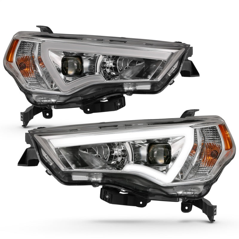 ANZO 111417 14-18 Toyota 4 Runner Plank Style Projector Headlights Chrome w/ Amber