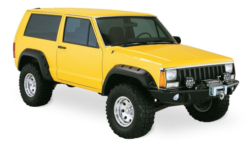 Bushwacker 10912-07 84-01 Jeep Cherokee Cutout Style Flares 4pc Fits 2-Door Sport Utility Only - Black