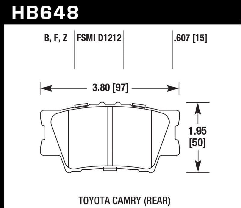 Hawk Performance HB648Z.607 Ceramic Street Brake Pads