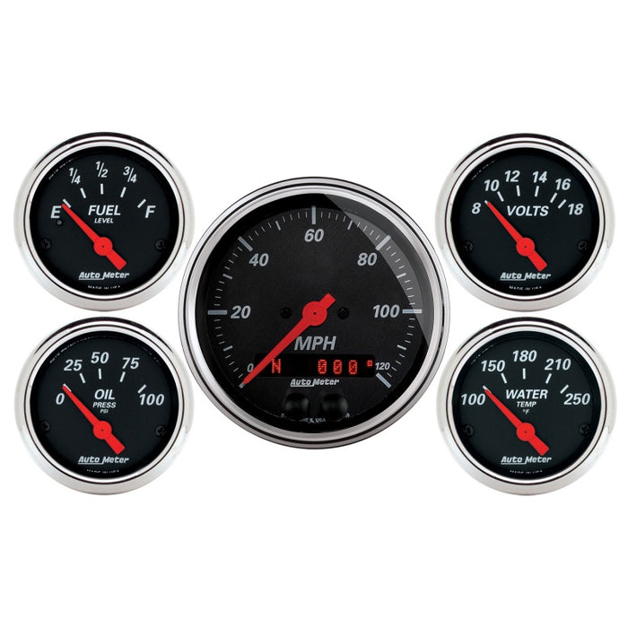 Autometer ATM1450 Designer Black Gauge Kit w/GPS Speedo