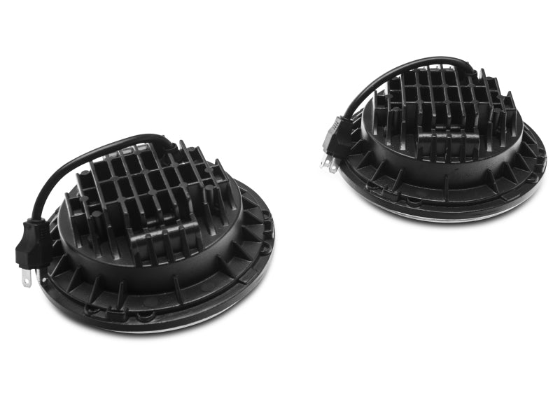 Raxiom J108043 97-18 Jeep Wrangler TJ/JK Axial Series LED Daymaker Headlights- Chrome Housing (Clear Lens)