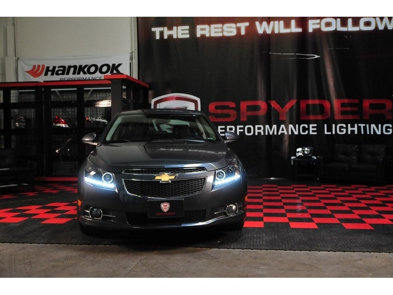 SPYDER 5037916 Spyder Chevy Cruze 11-14 Projector Headlights LED Halo -DRL Blk High H1 Low H7 PRO-YD-CCRZ11-DRL-BK