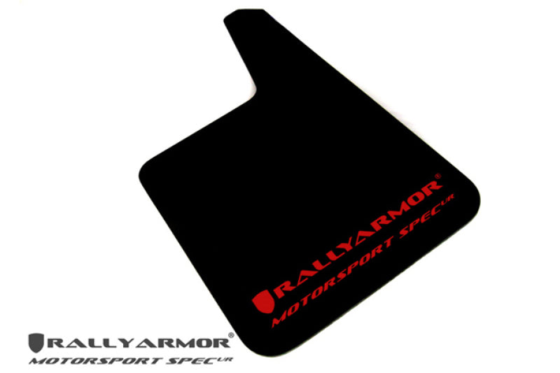 Rally Armor MF20-MSUR-BK/WH Universal Fit (No Hardware) Motorsport Spec Black UR Mud Flap w/ White Logo