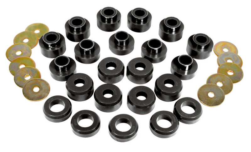 Prothane 1-107-BL 97+ Jeep TJ Body Mount Kit - Black