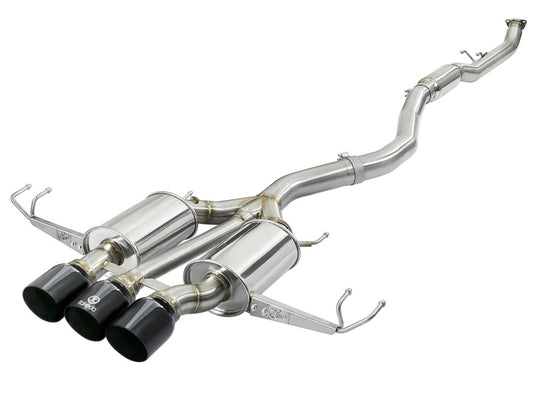aFe 49-36623-B Takeda 3in 304 SS Cat-Back Exhaust w/ Tri-Black Tips 17-18 Honda Civic Type R L4 2.0L (t)