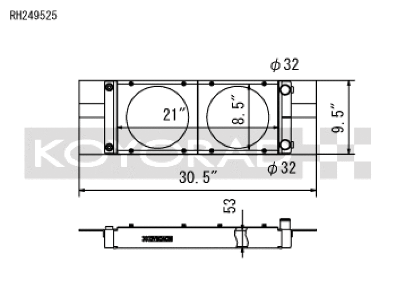 Koyo RH249525 Honda Universal Pocket Radiator