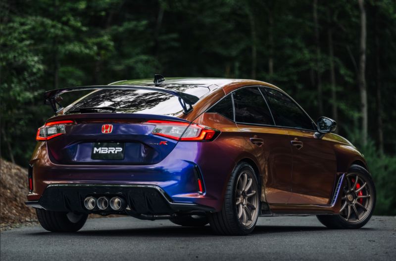 MBRP S49023CF 23-24 Honda Civic Type R 2.0L T304 SS 3in Cat-Back Exhaust Triple Center Outlet w/ Carbon Tips
