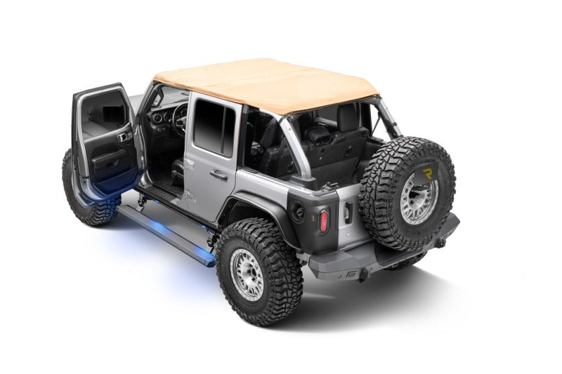 Go Rhino 20450674PC RealTruck 18-24 Jeep Wrangler 4dr VoltStep Electric Running Board Kit (Drilling Req.) - Tex. Blk