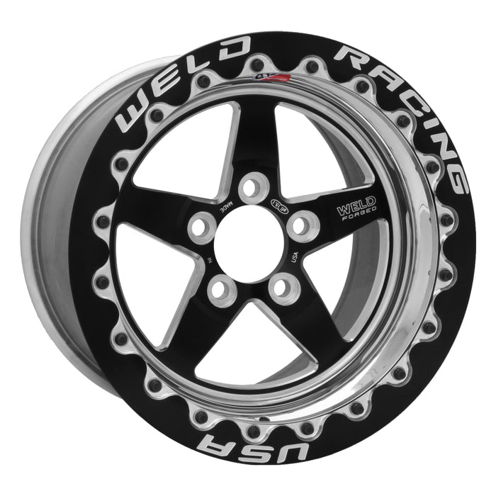 Weld 71MB510B75F S71 15x10.33 / 5x4.75 BP / 7.5in. BS Black Wheel (Medium Pad) - Black Single Beadlock MT
