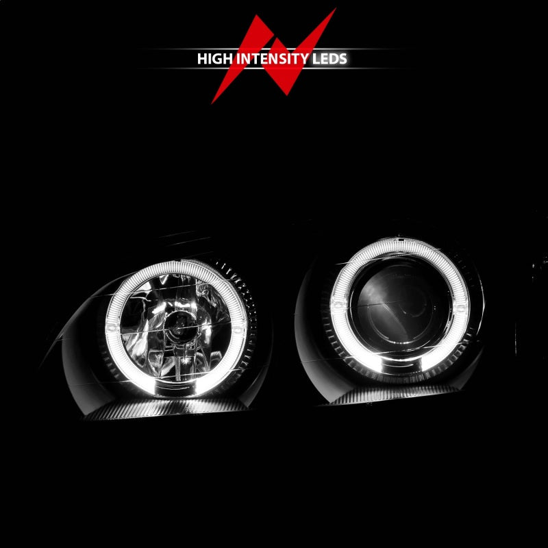 ANZO 121077 2000-2004 Infiniti I30 Projector Headlights w/ Halo Black