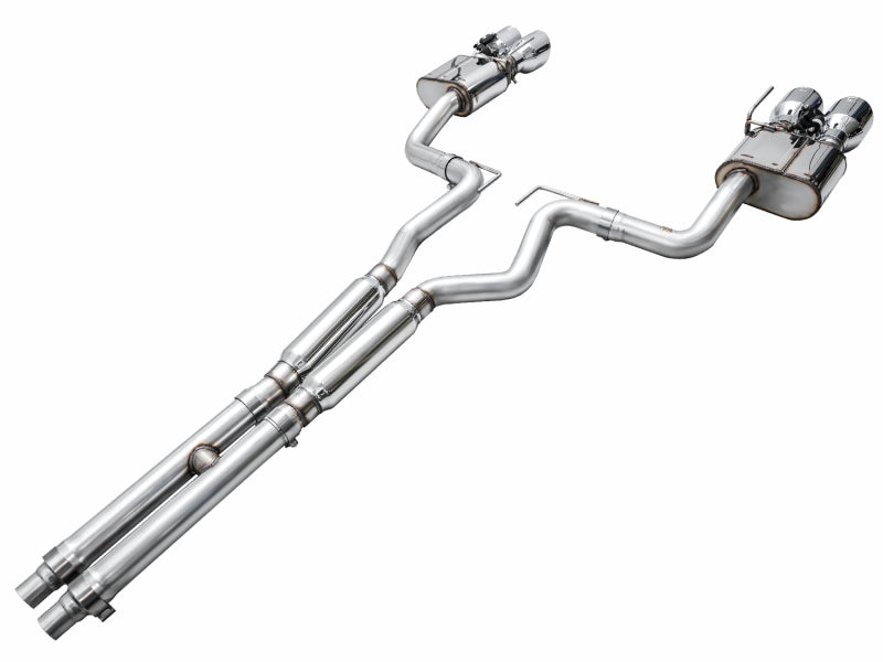 AWE Tuning 3025-42375 AWE 2024 Ford Mustang Dark Horse S650 RWD SwitchPath Catback Exhaust w/ Quad Chrome Silver Tips