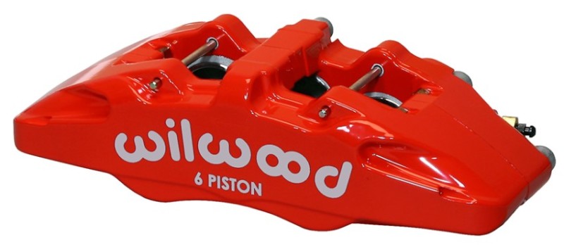 Wilwood 120-13434-RD Caliper-Forged Dynapro 6 5.25in Mount-Red-R/H 1.62/1.12/1.12in Pistons 0.81in Disc