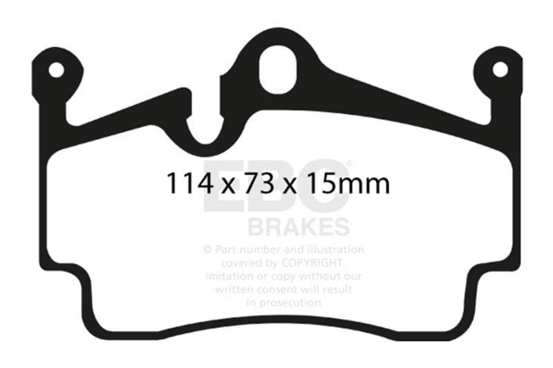EBC DP41920R 04-08 Porsche Boxster (Cast Iron Rotors only) 2.7 Yellowstuff Rear Brake Pads