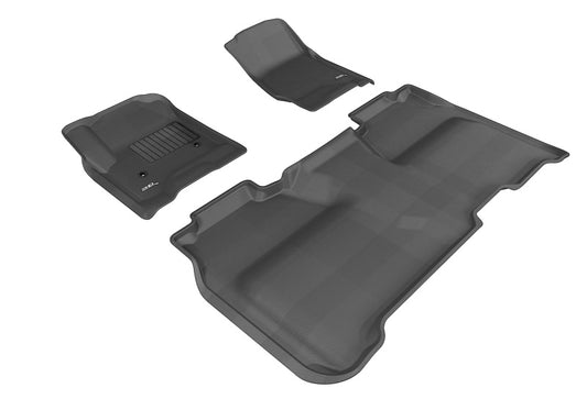 3D MAXpider L1CH04001509 2014-2019 Chevrolet Silverado Crew Cab Kagu 1st & 2nd Row Floormats - Black