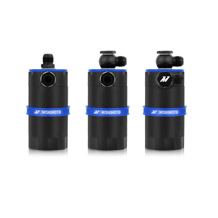Mishimoto MMBCC-UNI-BL Universal Baffled Oil Catch Can - Blue