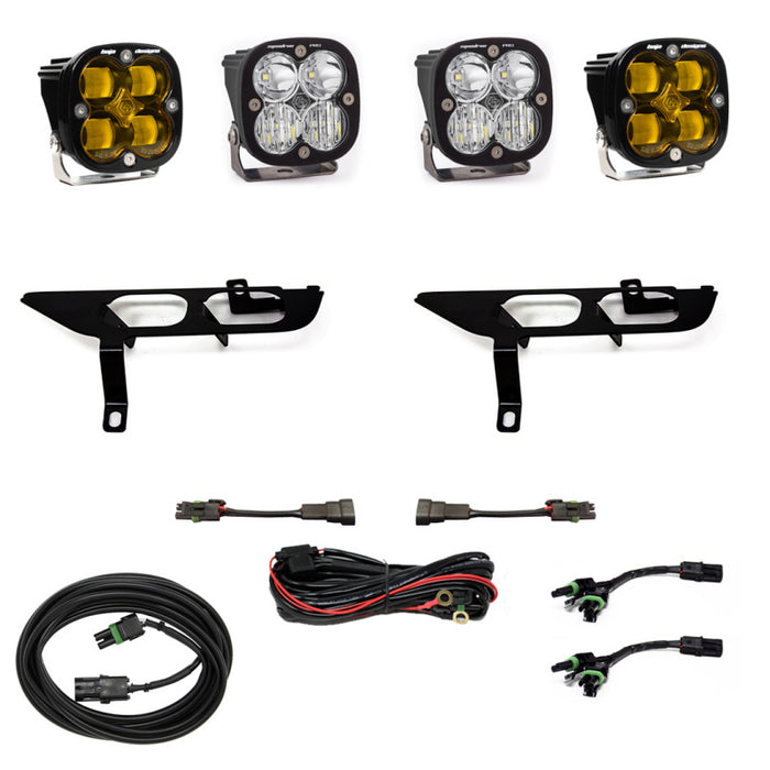 Baja Designs 447700 2021+ Ford F150 Fog Pocket Kit SAE Amber Squadron Pro DC