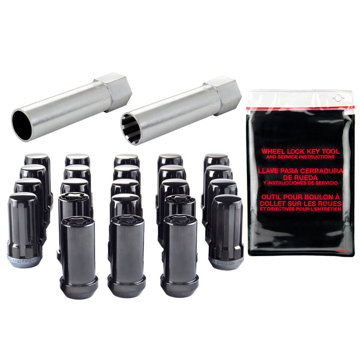McGard 65585BK SplineDrive Tuner 23-PC Jeep JL Install Kit w/Locks & Tool (Cone) M14X1.5 / 22m Hex - Black