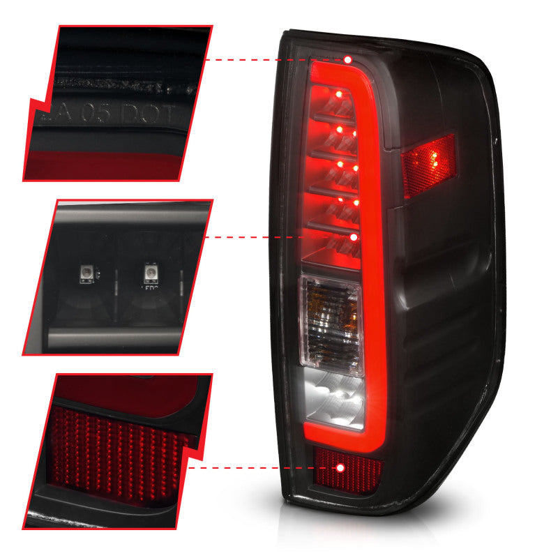 ANZO 311444 2005-2021 Nissan Frontier LED Taillights Black Housing/Smoke Lens