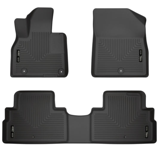 Husky Liners 95691 2020 Kia Telluride Weatherbeater Black Front & 2nd Seat Floor Liners