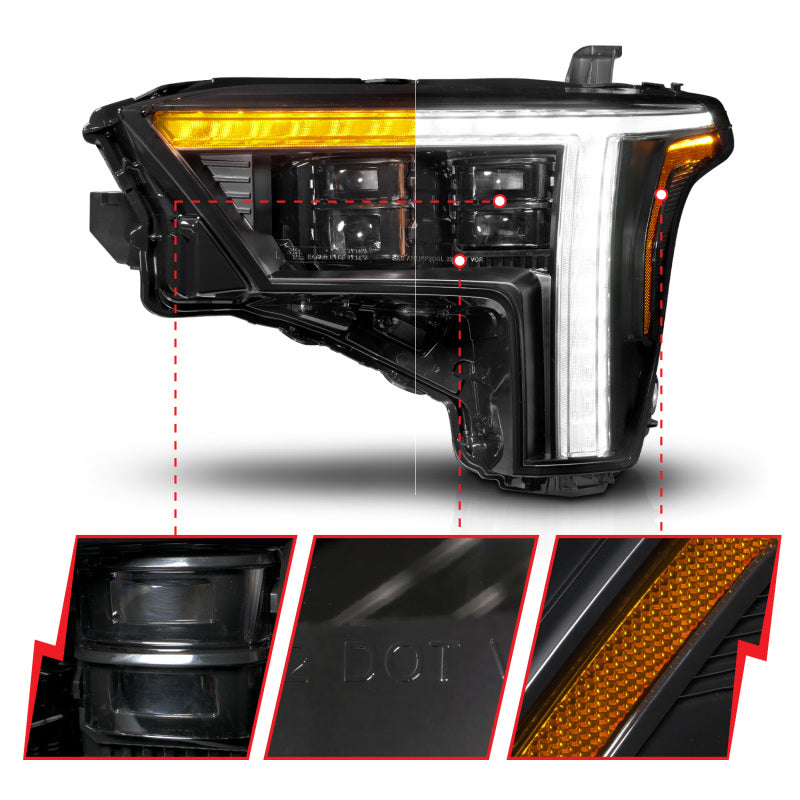 ANZO 111599X-L 22-24 Toyota Tundra (w/Factory LED Refl.) Z-Series Full LED Proj Headlights - Driver Side ONLY