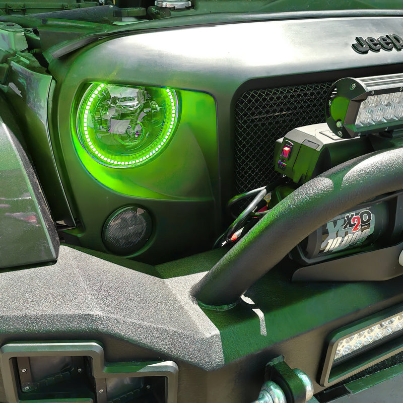 ORACLE Lighting 5769-004 Oracle 7in High Powered LED Headlights - Black Bezel - Green