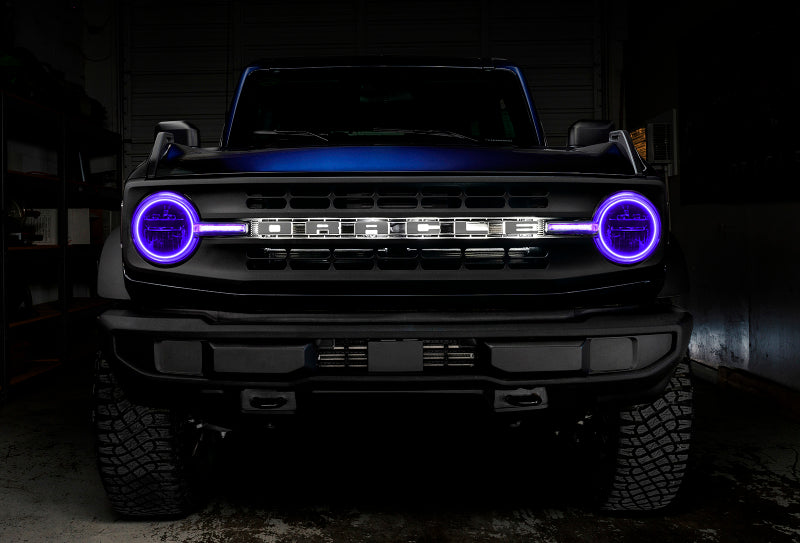 ORACLE Lighting 1471-330 Oracle 21-22 Ford Bronco Headlight Halo Kit w/DRL Bar - Base Headlights -w/RF Cntrl SEE WARRANTY