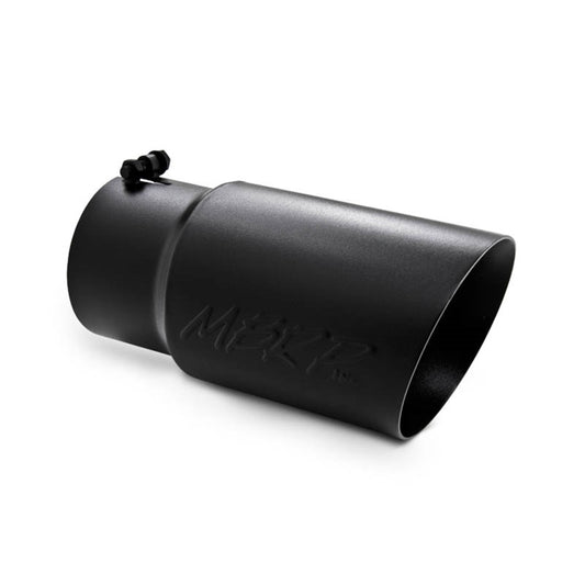 MBRP T5074BLK Universal Tip 6 O.D. Dual Wall Angled 5 inlet 12 length - Black Finish