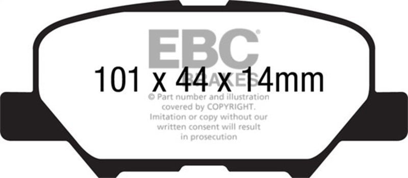EBC DP42171R 14+ Mazda 3 2.0 (Mexico Build) Yellowstuff Rear Brake Pads