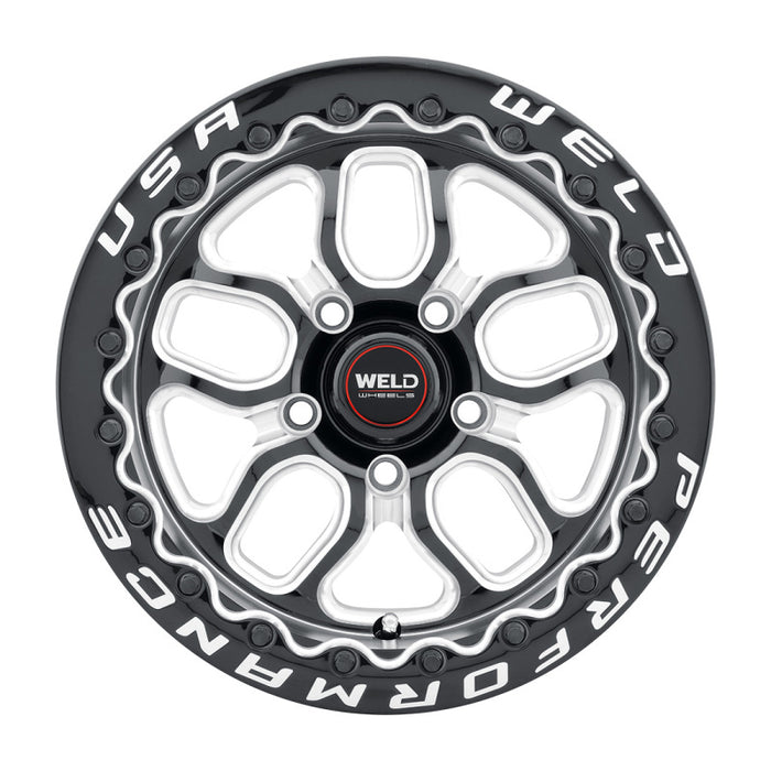Weld S907B0067P25 S907 15X10 Laguna Beadlock 5X114.3 ET25 BS6.5 Gloss Black MIL Dia 78.1