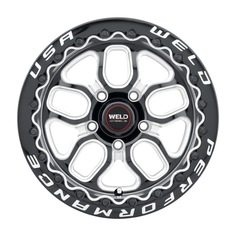 Weld S907B0022P46 Racing 15x10 Laguna Bead Lock 5x120 ET46 BS7.25 Gloss BLK MIL DIA 78.1