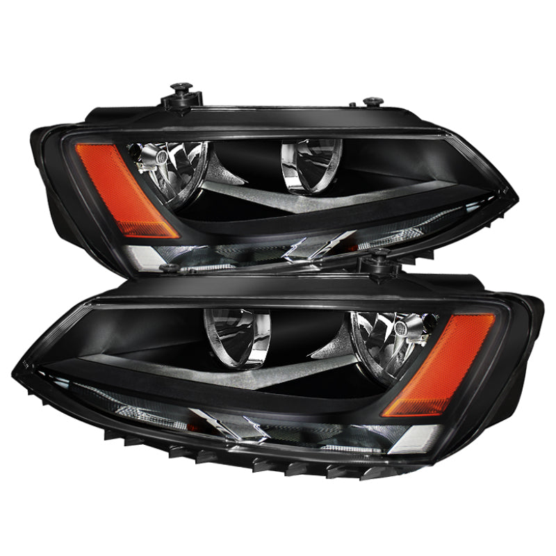 SPYDER 5075796 xTune Volkswagen Jetta 11-14 Amber Crystal Headlights Black HD-JH-VJ11-AM-BK