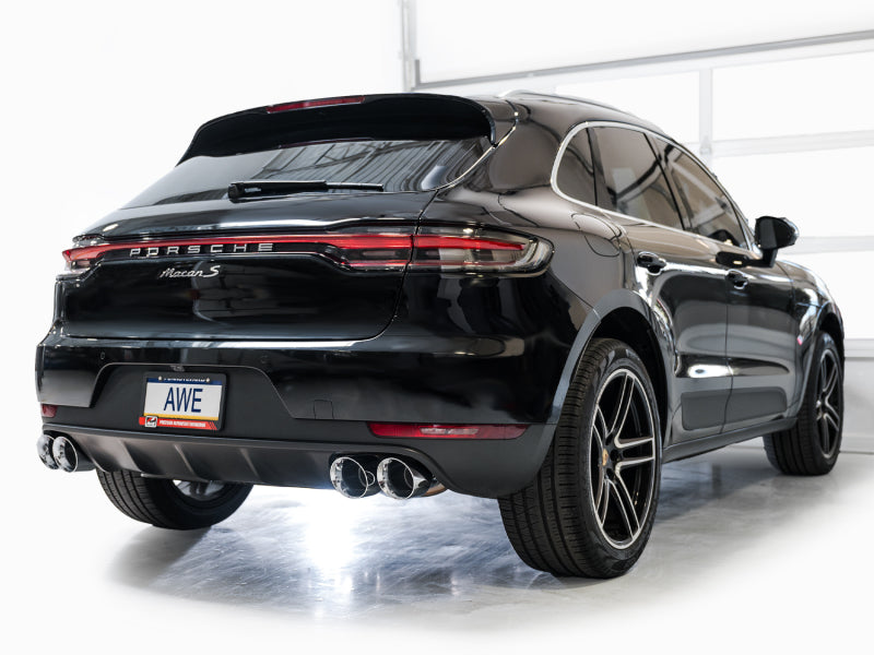 AWE Tuning 3015-42951 19-21 Porsche Macan 3.0T/2.9TT Touring Edition Catback Exhaust w/ Chrome Silver Tips