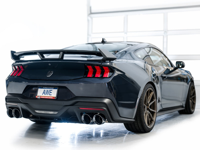 AWE Tuning 3020-42375 AWE 2024 Ford Mustang Dark Horse S650 RWD Track Edition Catback Exhaust w/ Quad Chrome Silver Tips