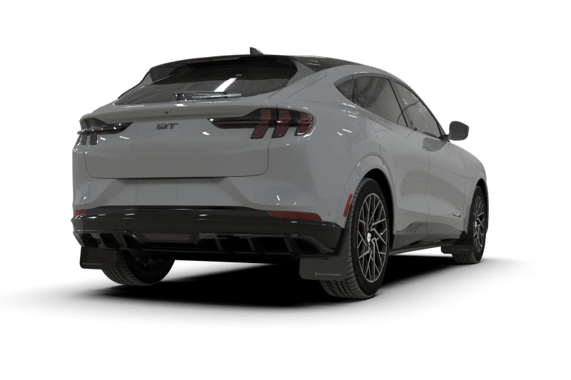 Rally Armor MF96-UR-BLK-WH 21-25 Ford Mustang Mach-E/GT/Rally Black Mud Flap w/White Logo