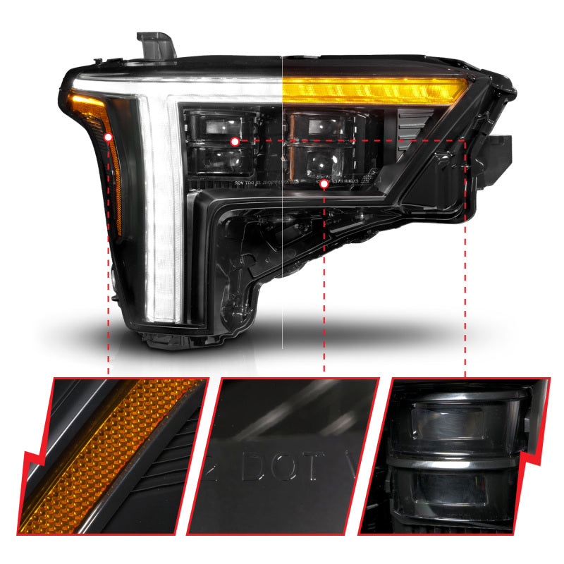 ANZO 111599X-R 22-24 Toyota Tundra (w/Factory LED Refl.) Z-Series Full LED Proj Headlights - Pass. Side ONLY