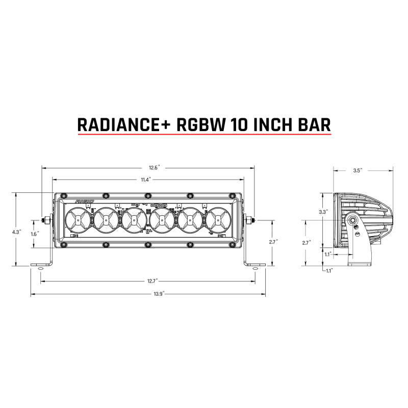 Rigid Industries 210053 Radiance+ 10in. RGBW Light Bar