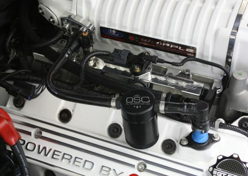 J&L 3012P-B 07-14 Ford Mustang GT500 Passenger Side Oil Separator 3.0 - Black Anodized