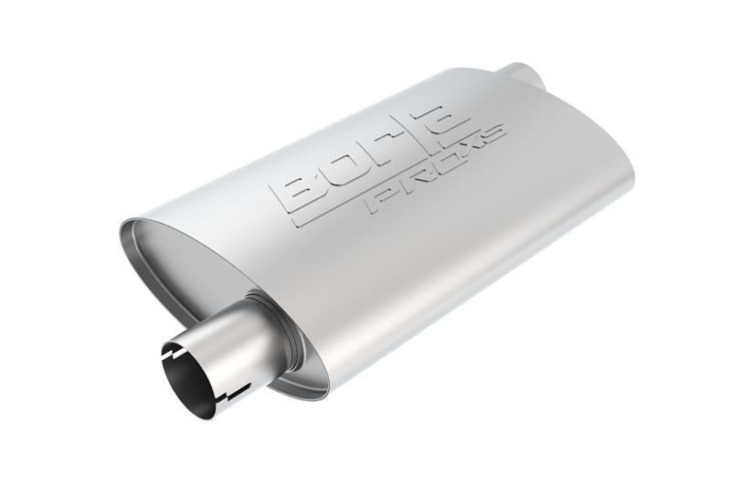 Borla 400491 Universal PRO-XS Muffler Oval 3in Inlet/Outlet Offset/Offset Notched Muffler