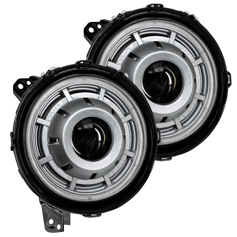 ORACLE Lighting 5839-504-PSC Oracle Oculus BiLED Projector Headlights for Jeep JL/Gladiator JT Satin Silver 5500K SEE WARRANTY