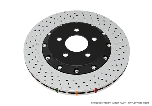 DBA DBA53700BLKXD 17-20 Honda Civic Type R Front 5000 Series Cross Drilled Rotor w/Black Hat