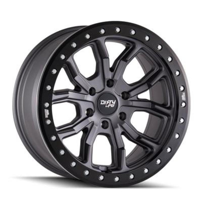 Dirty Life 9303-7973MGT12 9303 DT-1 17x9/5x127 BP/-12mm Offset/78.1mm Hub Matte Gunmetal Wheel - Simulated Rashring