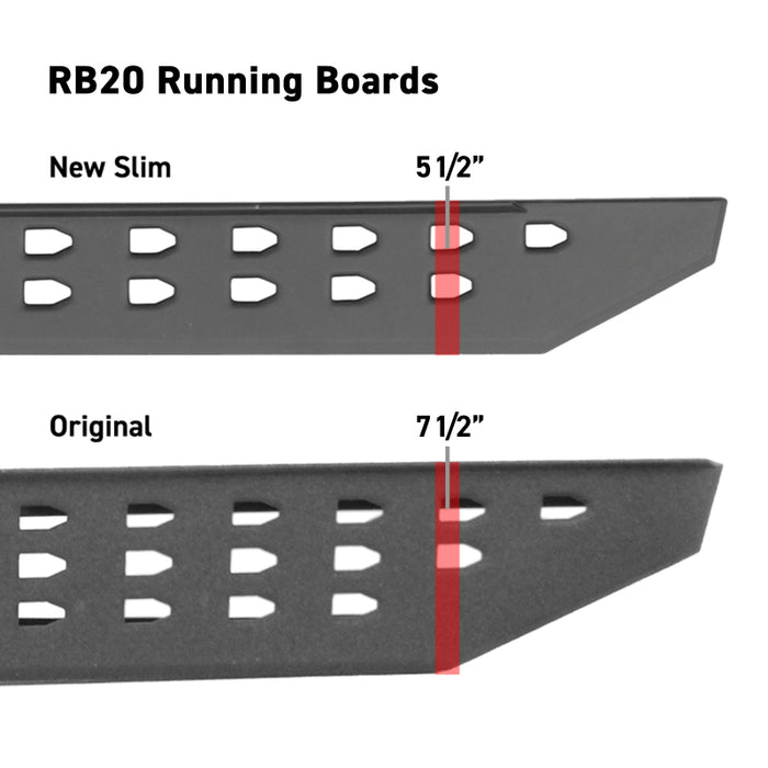 Go Rhino 69400087ST RB20 Slim Running Boards - Universal 87in. - Bedliner Coating