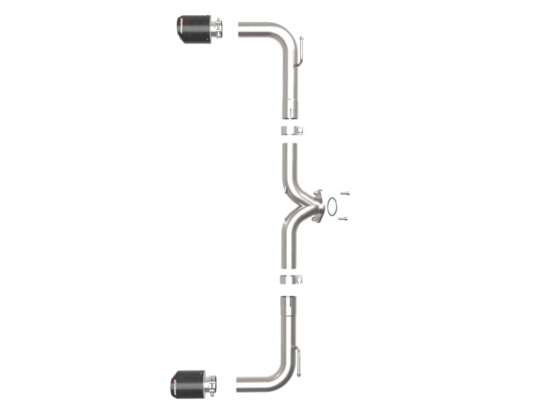 aFe 49-37014-C Takeda 2-1/2in 304 SS Axle-Back Exhaust w/ Carbon Fiber Tips 14-18 Mazda 3 L4 2.0L/2.5L