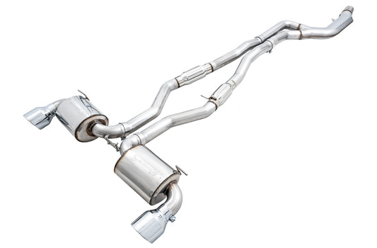 AWE Tuning 3015-32118 AWE 2020 Toyota Supra A90 Resonated Touring Edition Exhaust - 5in Chrome Silver Tips