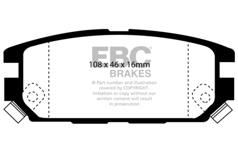 EBC DP4987R 91-93 Dodge Stealth 3.0 4WD Yellowstuff Rear Brake Pads