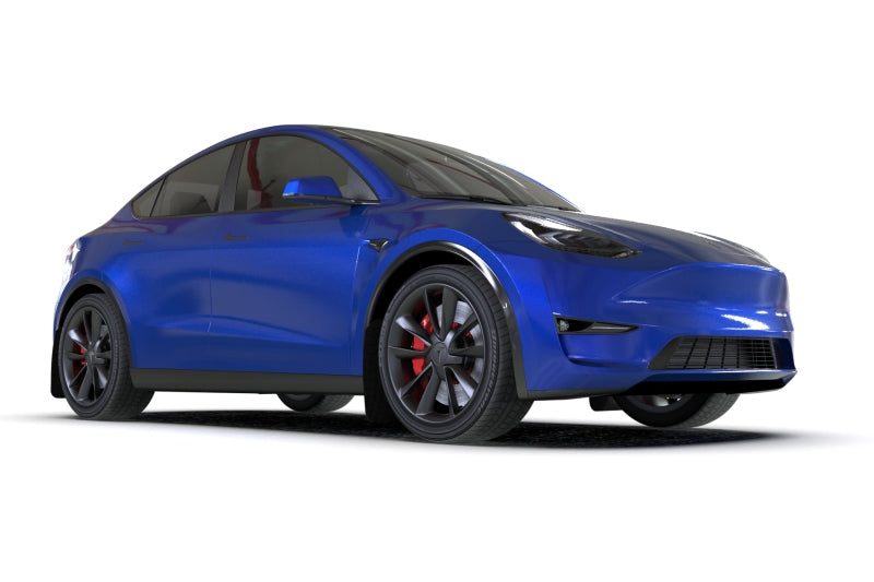 Rally Armor MF72-UR-BLK/MBK 20-26 Tesla Model Y, Juniper Y Black Mud Flap - Metallic Black Logo