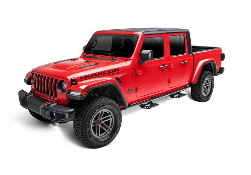 N-Fab J194TRKRS4 RKR Step System 2019 Jeep Wrangler JT 4 Door Truck Full Length - Tex. Black - 1.75in